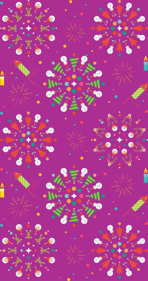 Christmas fireworks seamless pattern vector