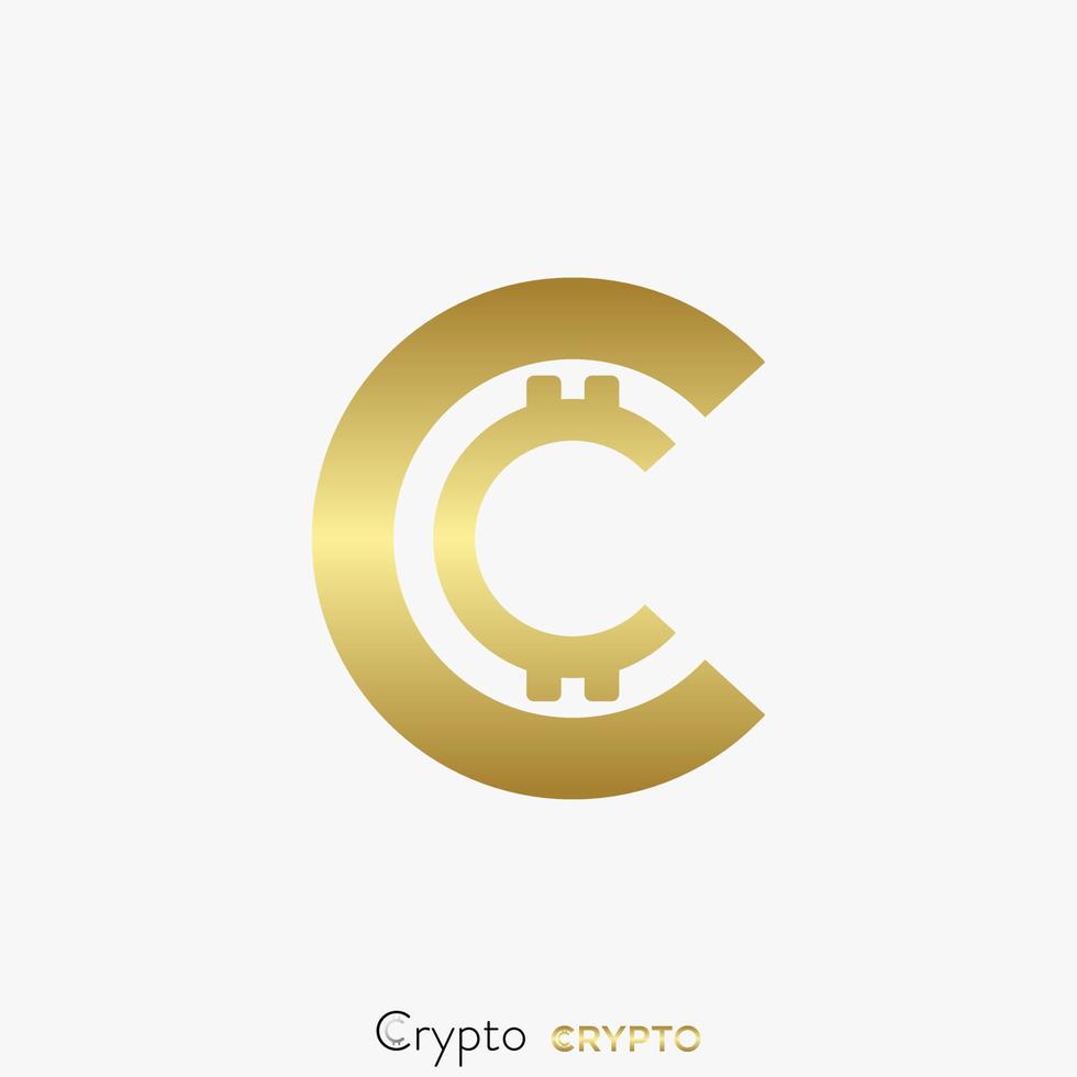 Simple and unique letter or word C font like crypto coin image graphic icon logo design abstract concept vector stock. Can be used as symbol related to trading or money