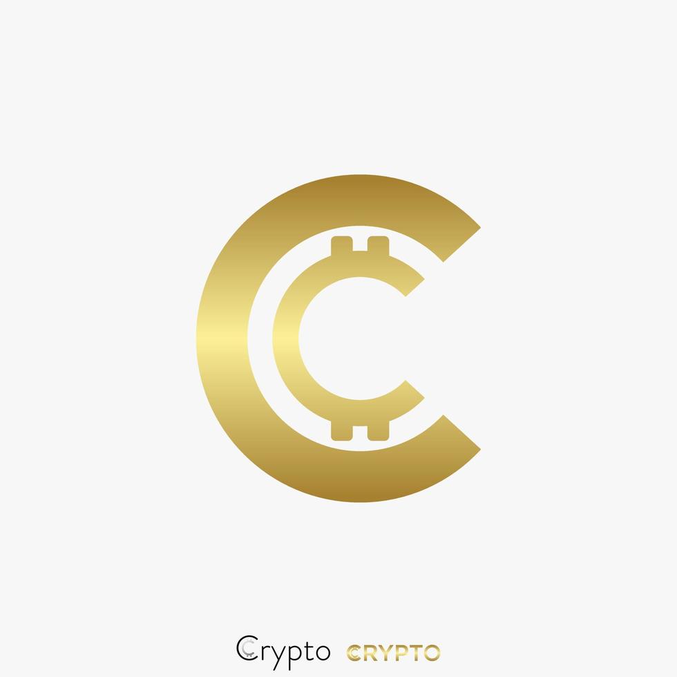 letra simple y única o fuente de palabra c como imagen de moneda criptográfica icono gráfico diseño de logotipo concepto abstracto stock vectorial. se puede utilizar como símbolo relacionado con el comercio o el dinero vector