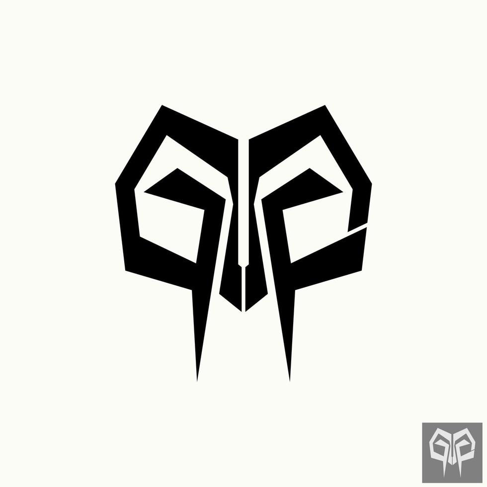 Simple and unique letter or word GA or GFA or GG font like trojan spartan helmet image graphic icon logo design abstract concept vector stock. Can be used as symbol related to sport army or initial