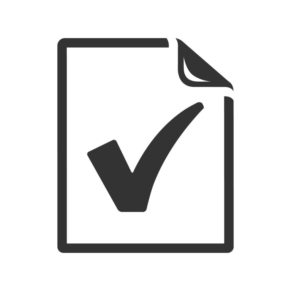 Black and white icon checkmark vector