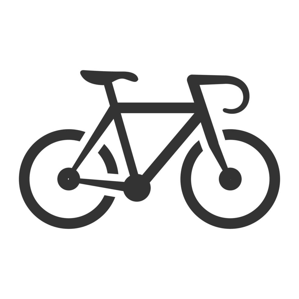 bicicleta de carretera icono blanco y negro vector