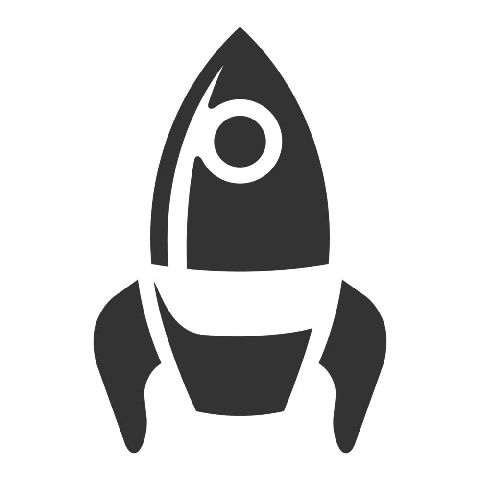 Black and white icon rocket vector