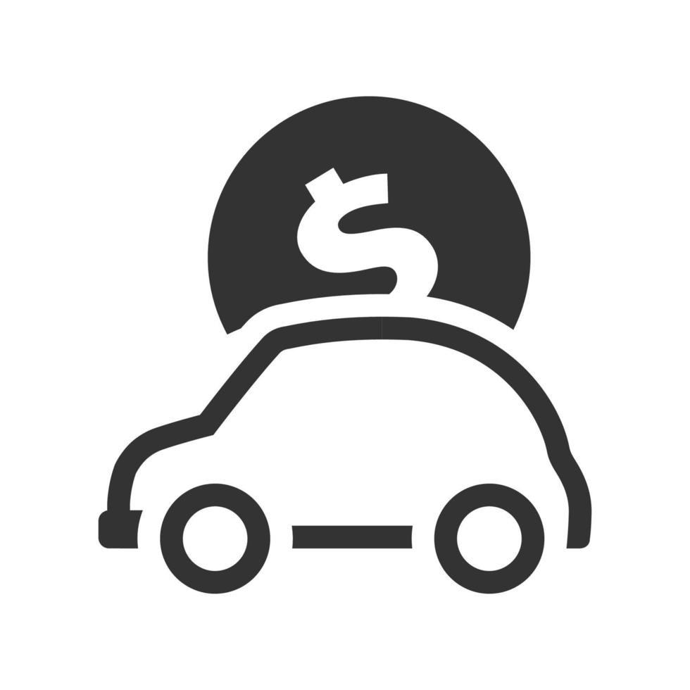 Black and white icon car piggybank vector