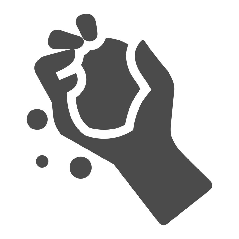 Black and white icon hand holding snow vector