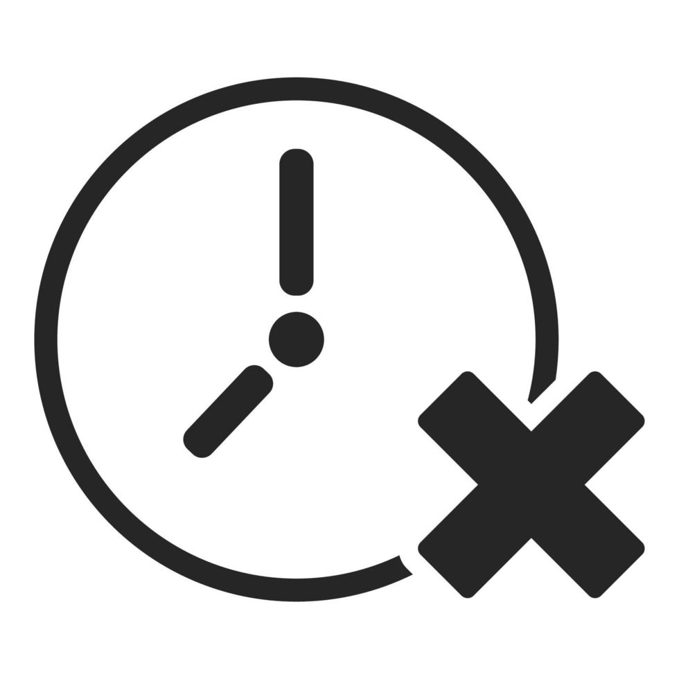 Black and white icon clock vector