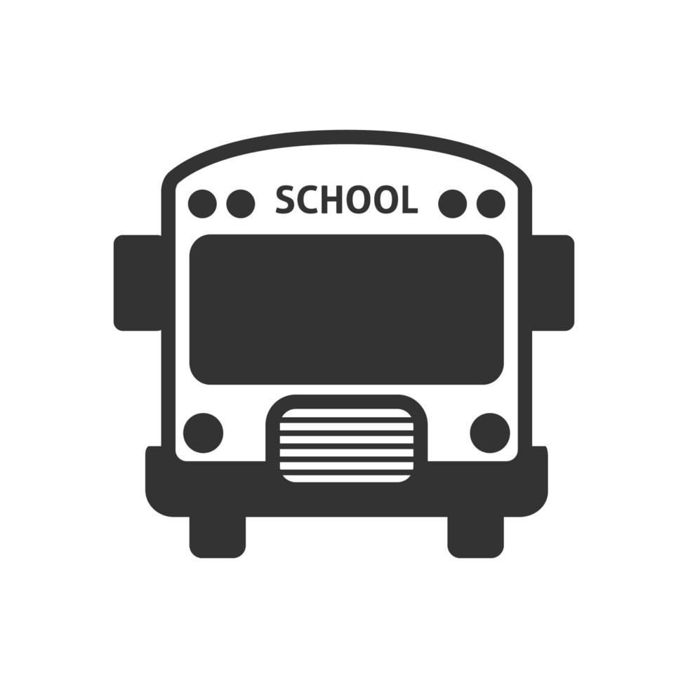 Black and white icon school bus vector