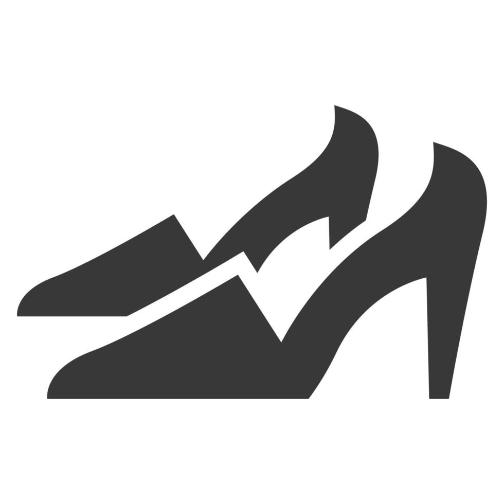 zapatos de tacones altos icono blanco y negro vector
