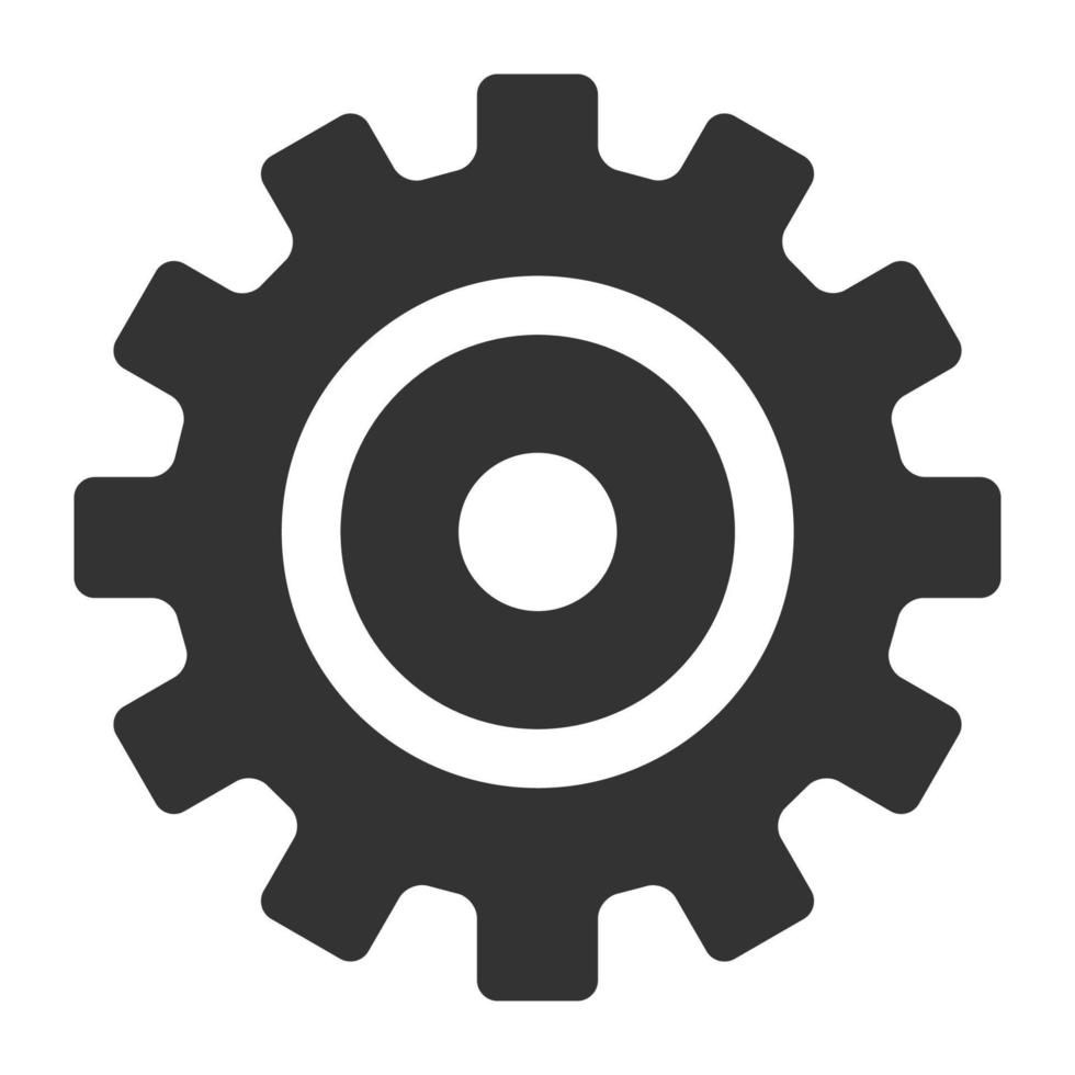 Black and white icon setting gear vector