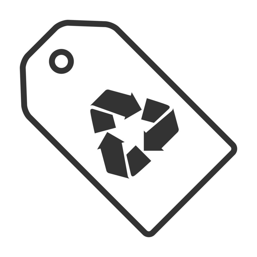 Black and white icon recycle label vector