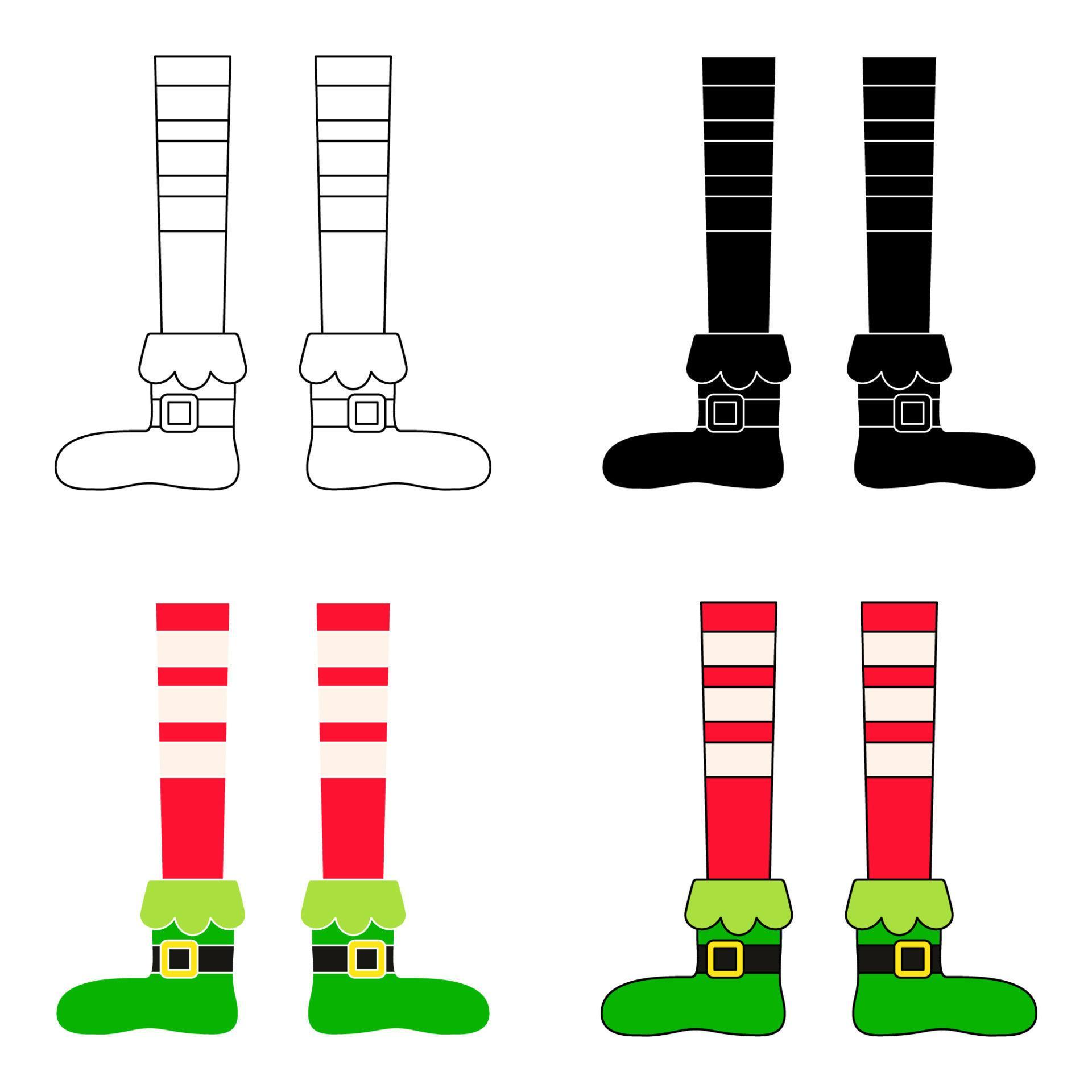 Set of Elf feet in flat style isolated 13999065 Vector Art at Vecteezy