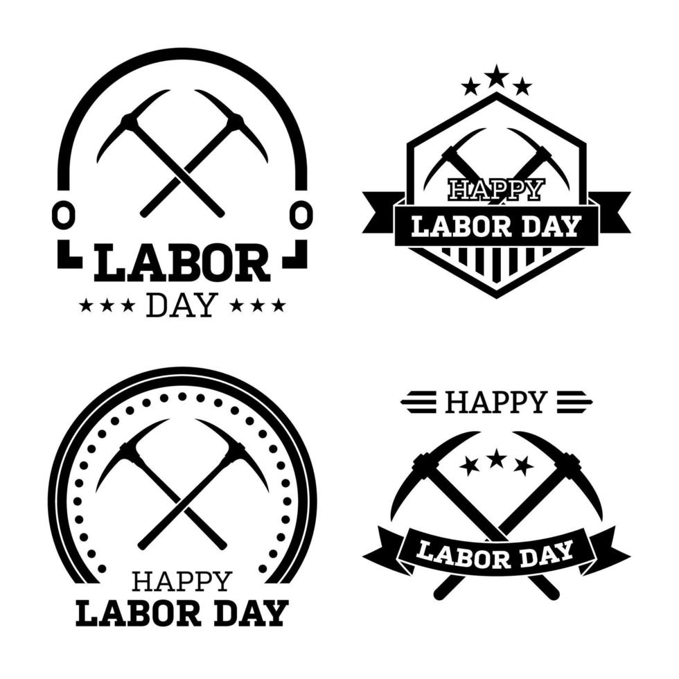 Set of happy Labor Day banner isolated vector