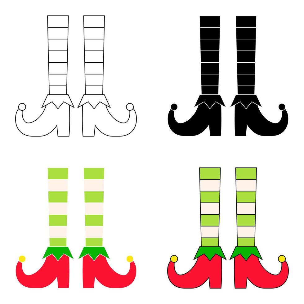 Set of Elf feet in flat style isolated 13999071 Vector Art at Vecteezy