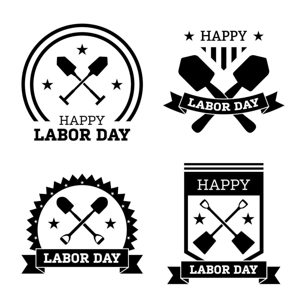 Set of happy Labor Day banner isolated vector