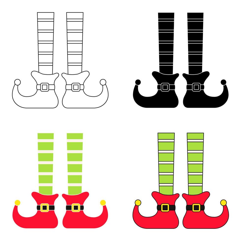 Set of Elf feet in flat style isolated 13999085 Vector Art at Vecteezy