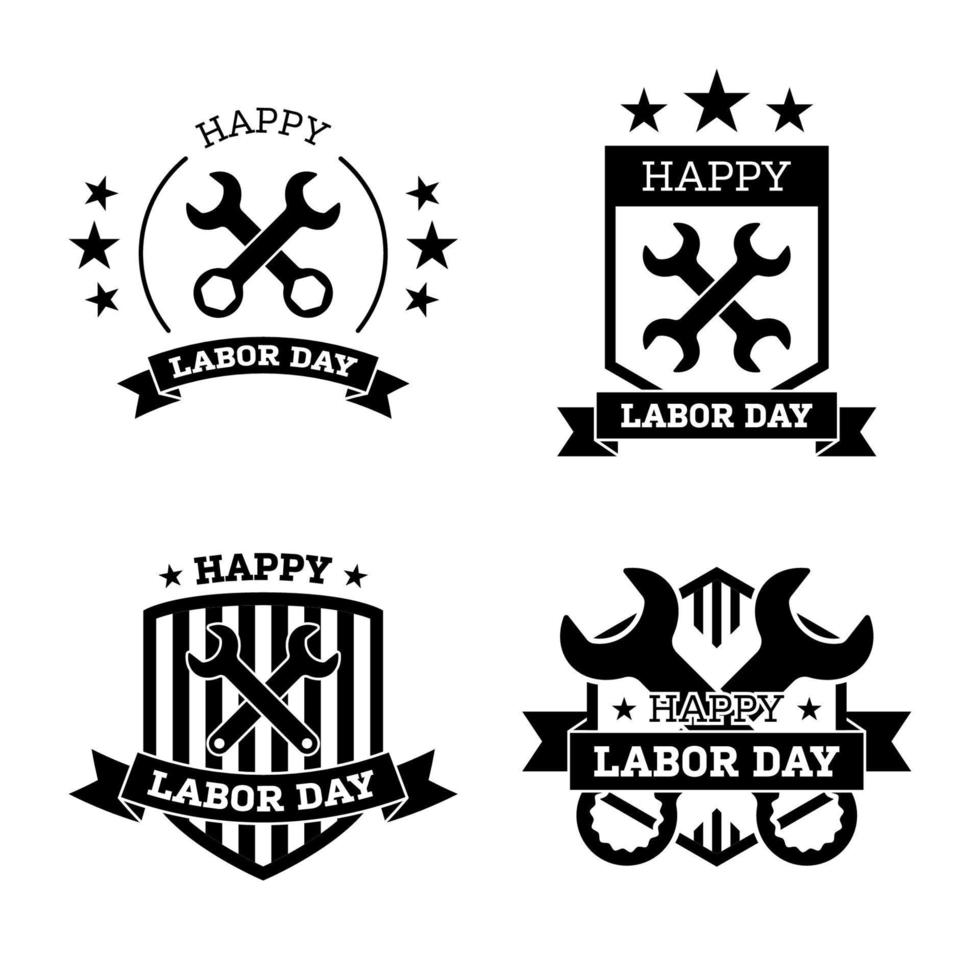 Set of happy Labor Day banner isolated vector