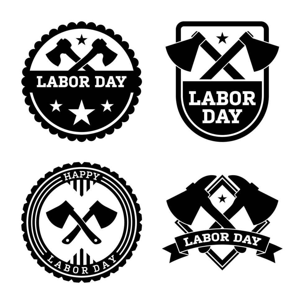 Set of happy Labor Day banner isolated vector
