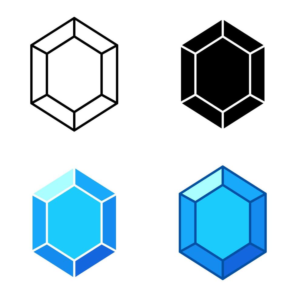 conjunto de gemas en estilo plano aislado vector