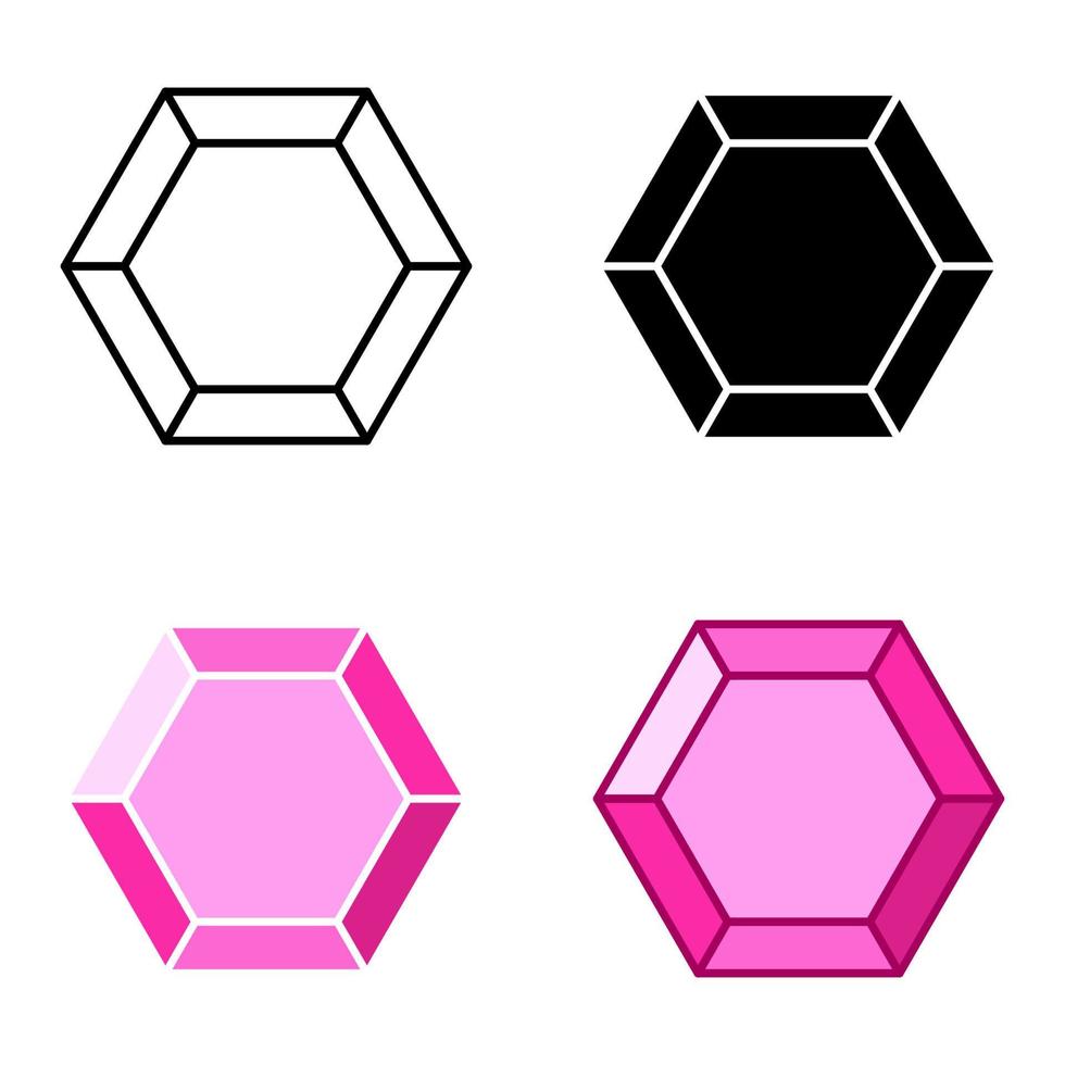 Set of gems in flat style isolated vector