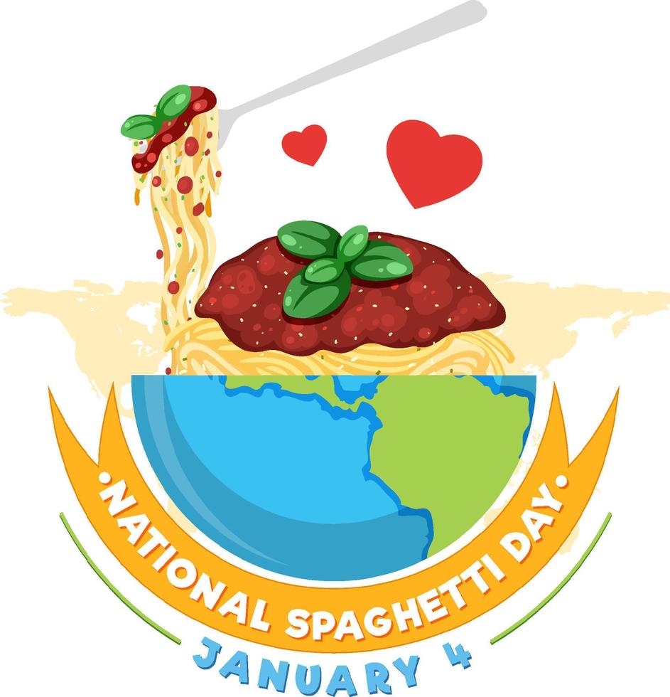 National Spaghetti Day Banner Design vector
