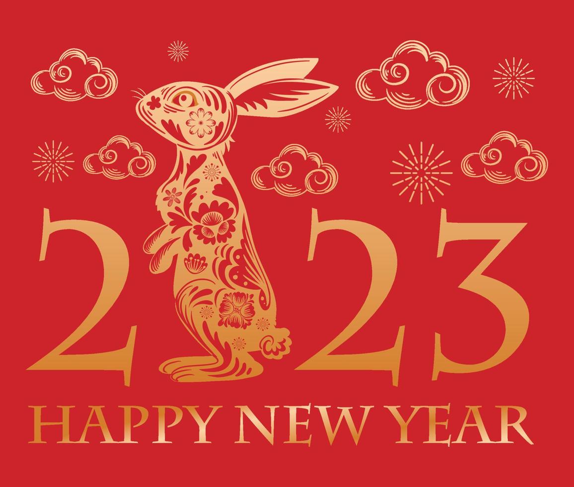 Happy Chinese New Year 2023 Background Design vector