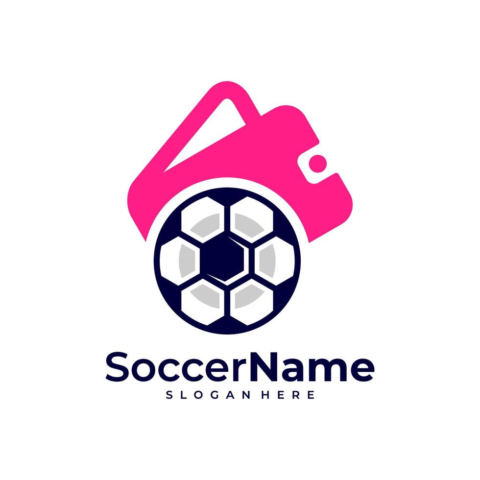 Wallets Soccer logo template, Football logo design vector