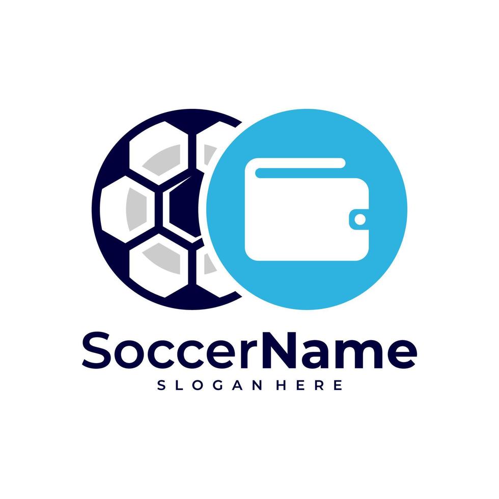 Wallets Soccer logo template, Football logo design vector