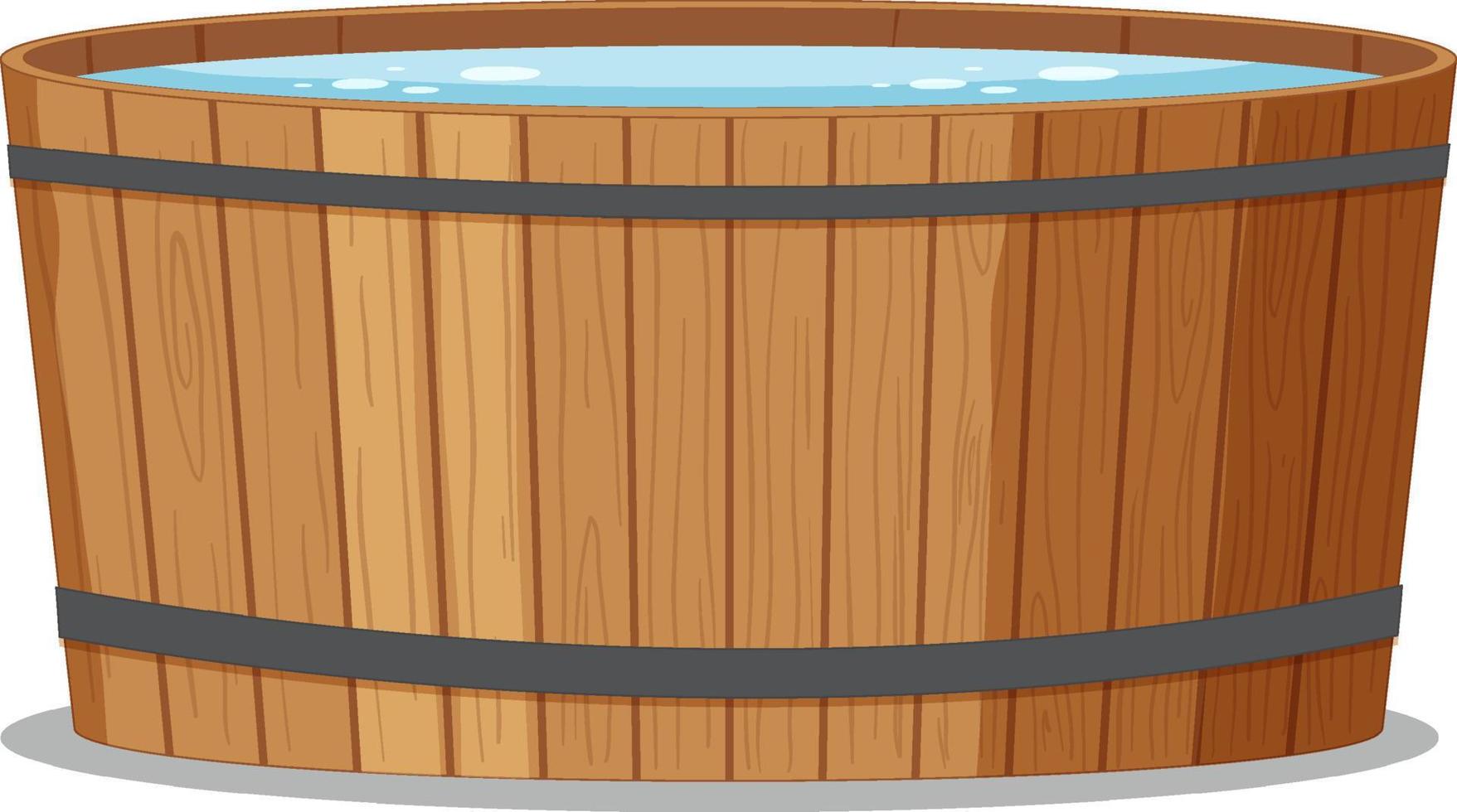Wooden hot tub spa vector