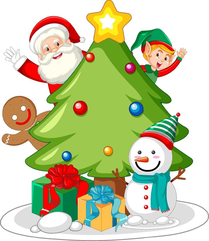 Cute Christmas characters icon isolated vector