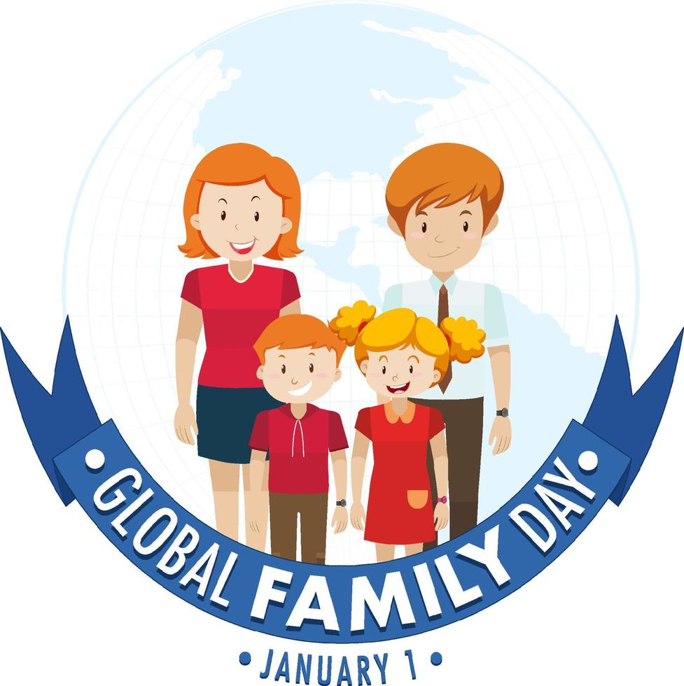 Global family day logo design vector