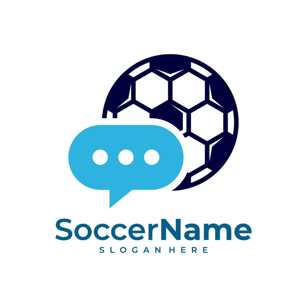 Chat Soccer logo template, Football logo design vector