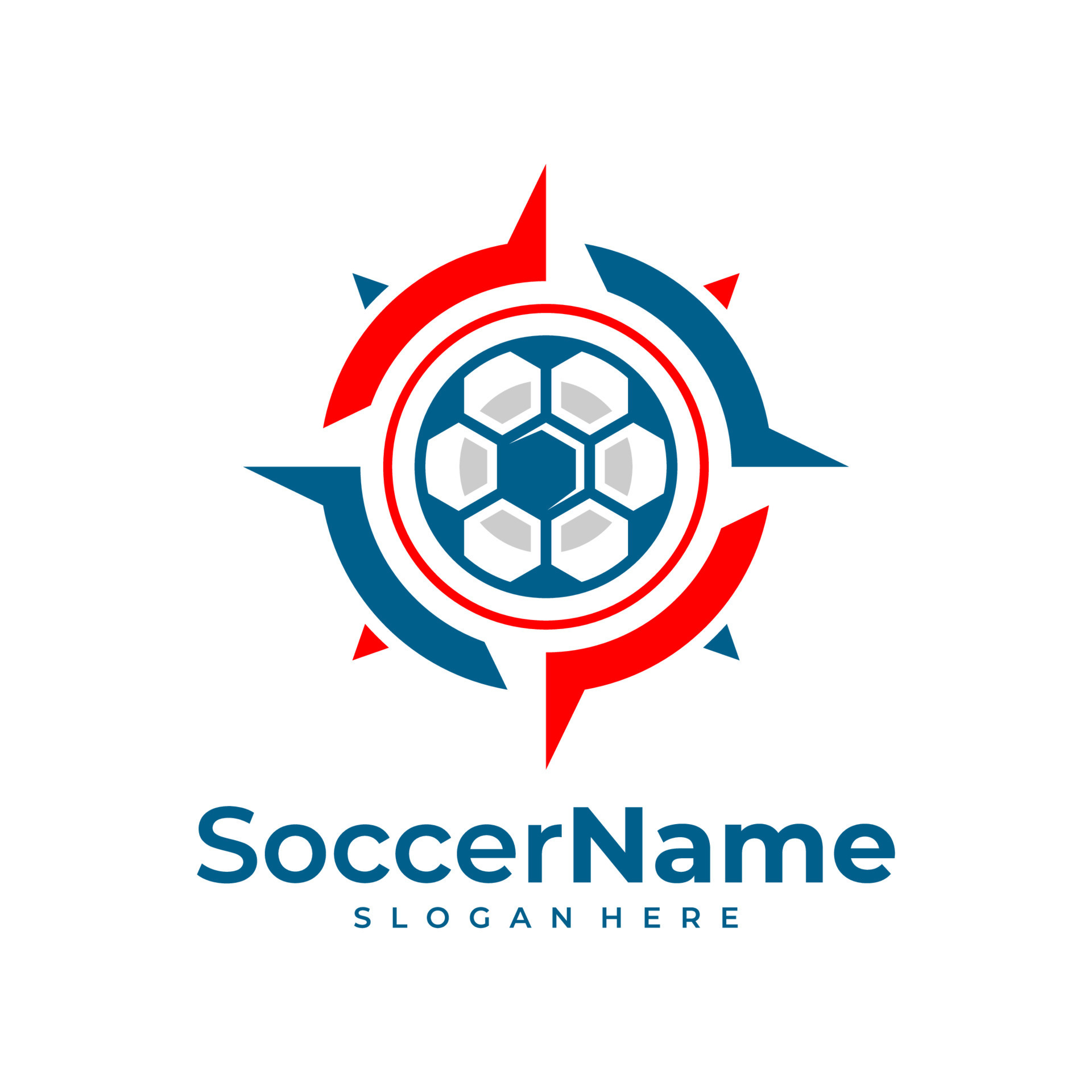 Compass Soccer logo template, Football logo design vector 13999416