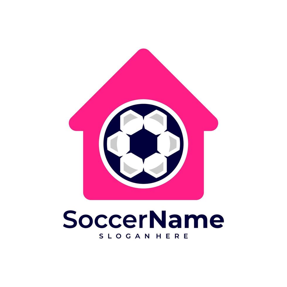 House Soccer logo template, Football logo design vector