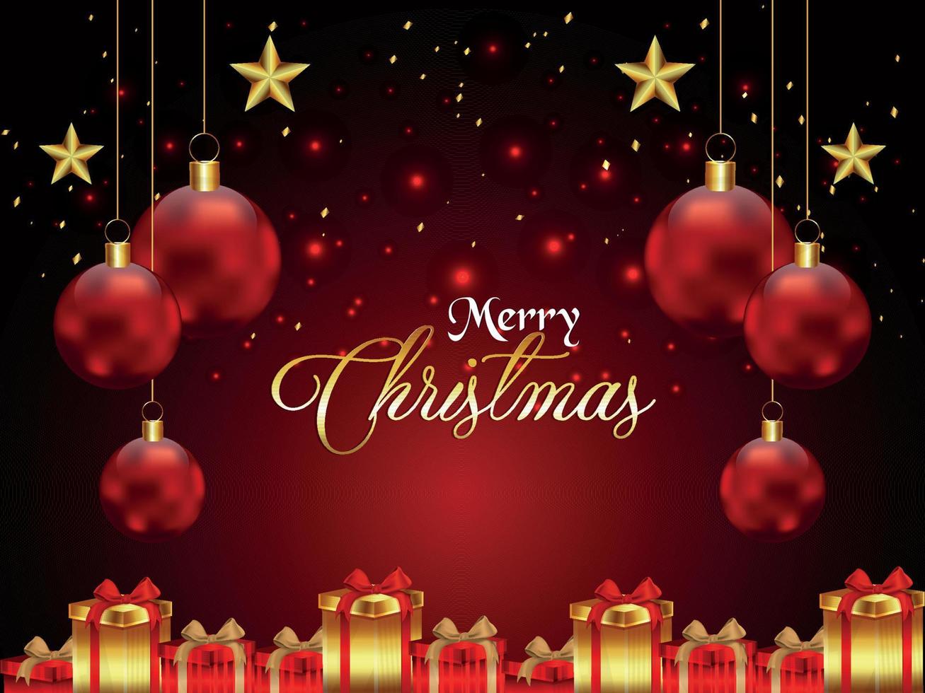 Merry christmas celebration card vector