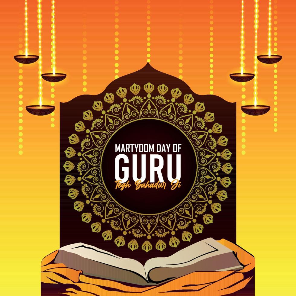 Banner design of guru tegh bahadur shahidi diwas vector