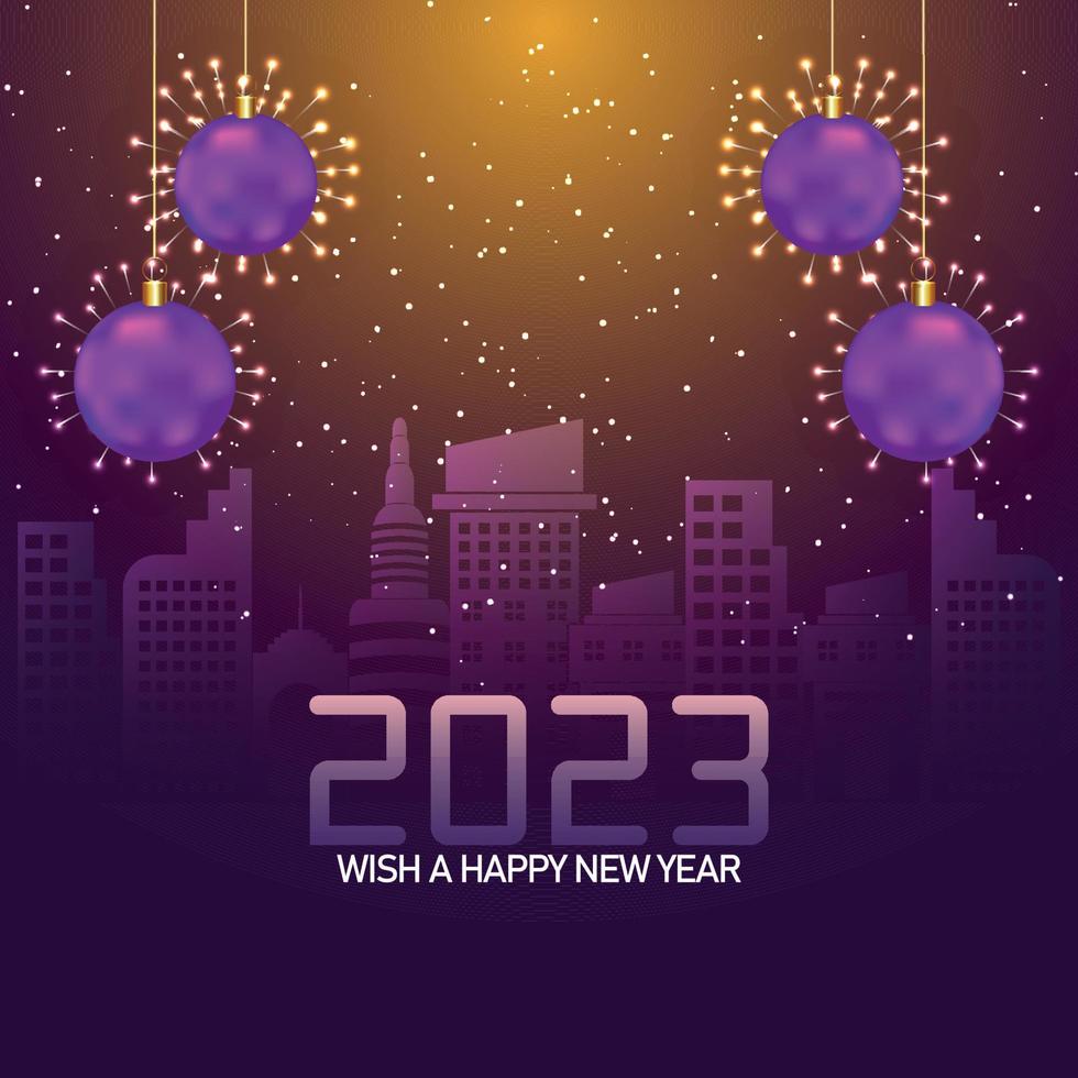 banner de celebración de feliz año nuevo 2023 vector