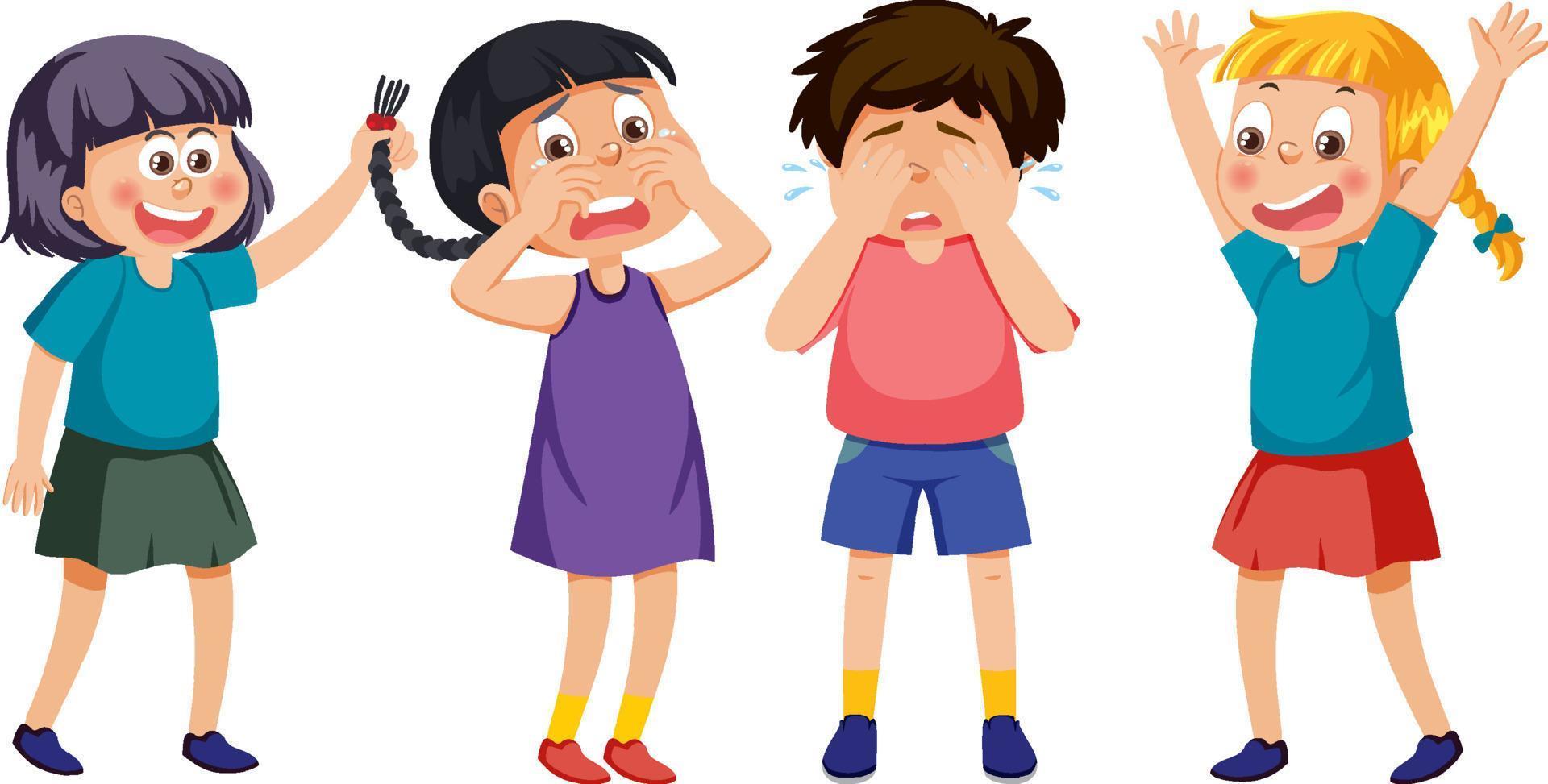 Two kids get bullied by their friends vector