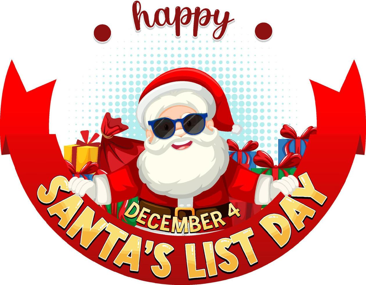 Happy Santa List Banner Design vector