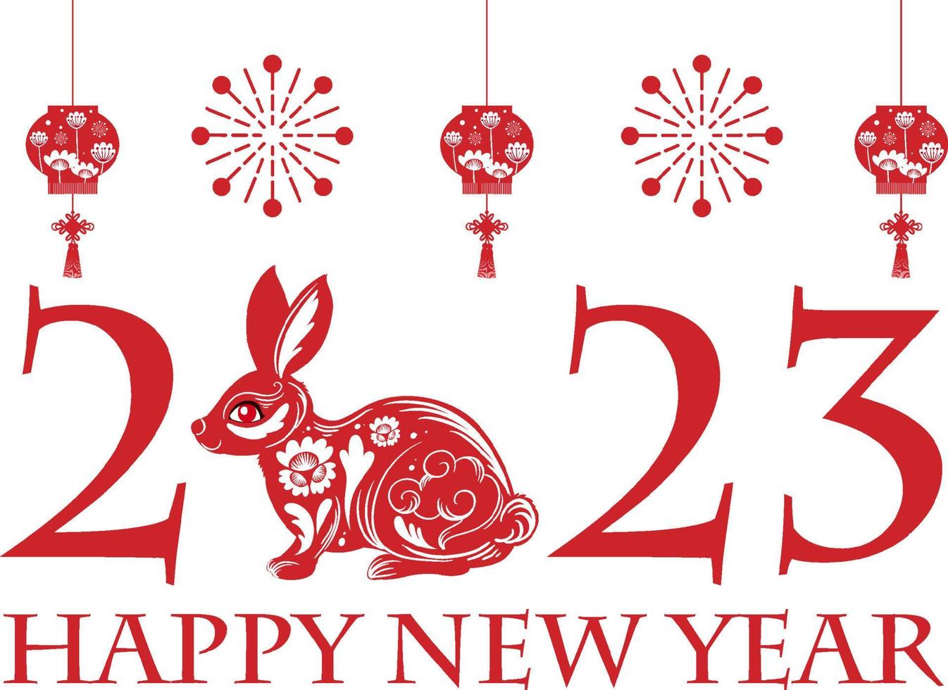 Happy New Year 2023 banner in Chinese design vector