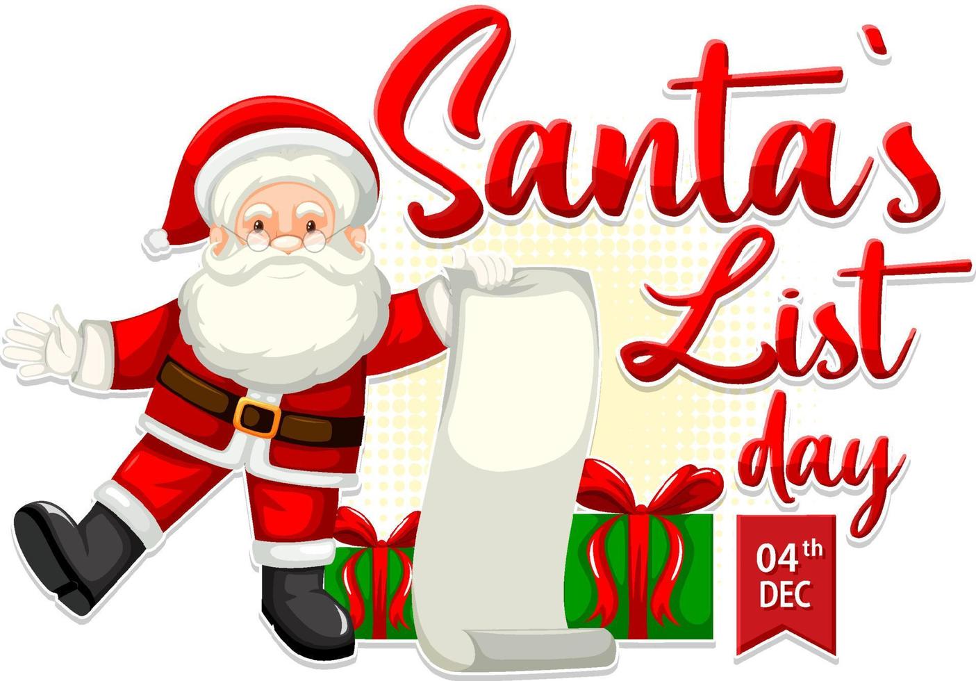 Happy Santa List Banner Design vector