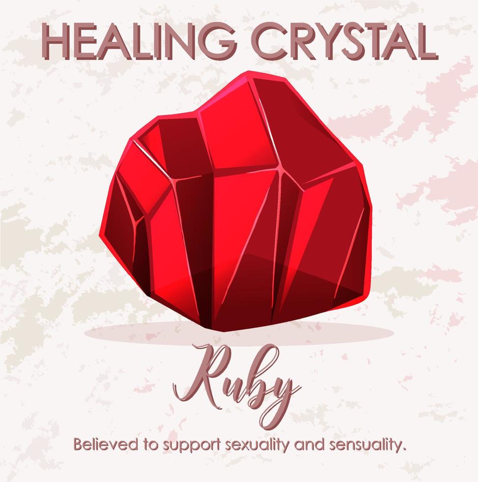 Ruby gemstone with text vector