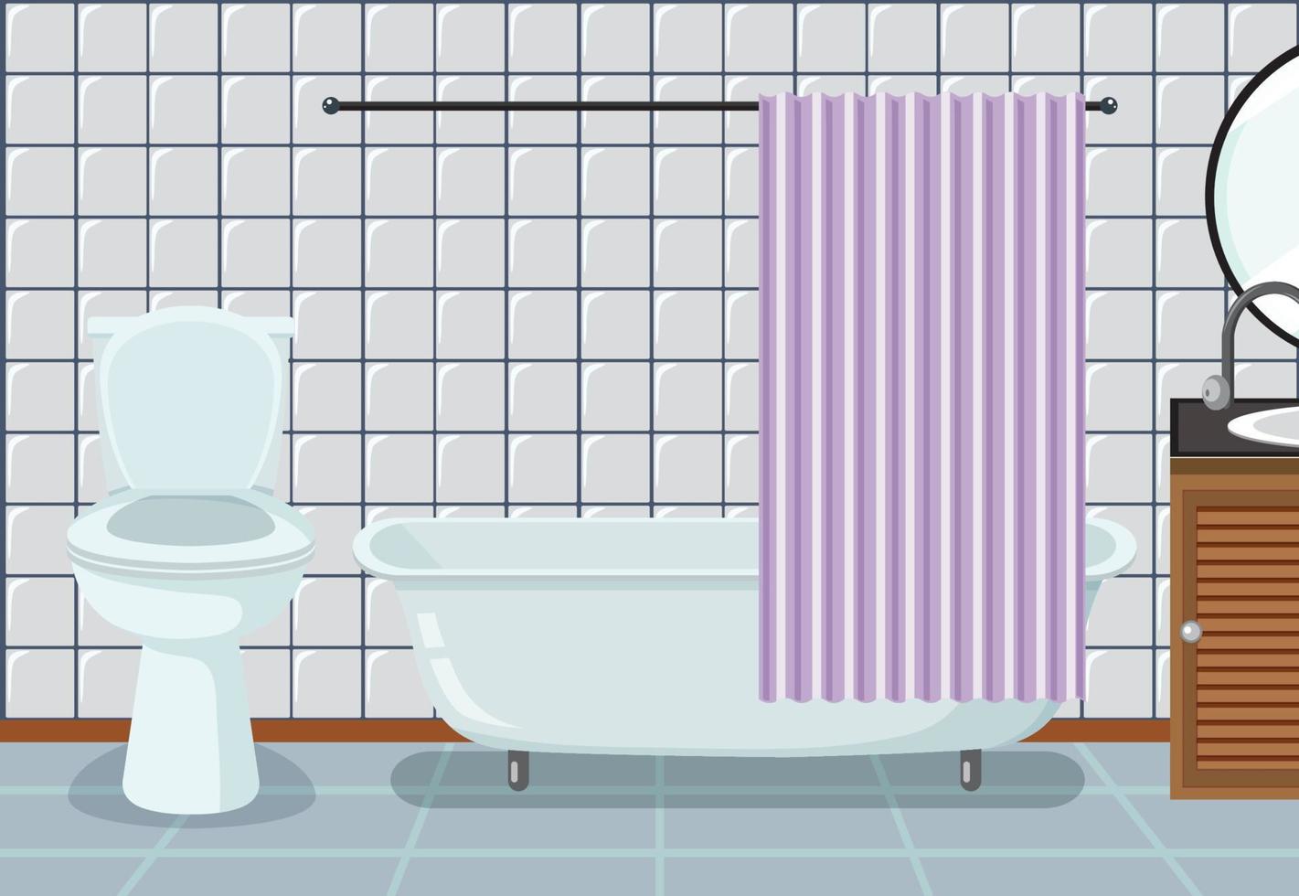 Interior bathroom with furnitures vector