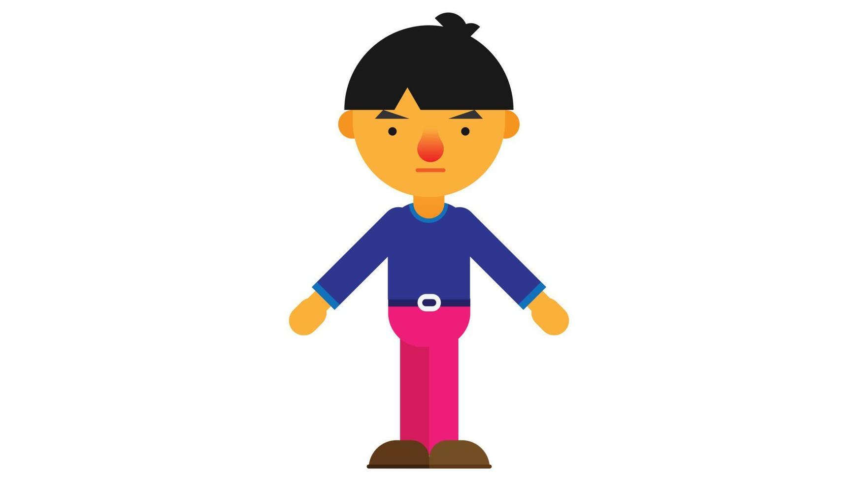 Simple standing boy. vector illustration