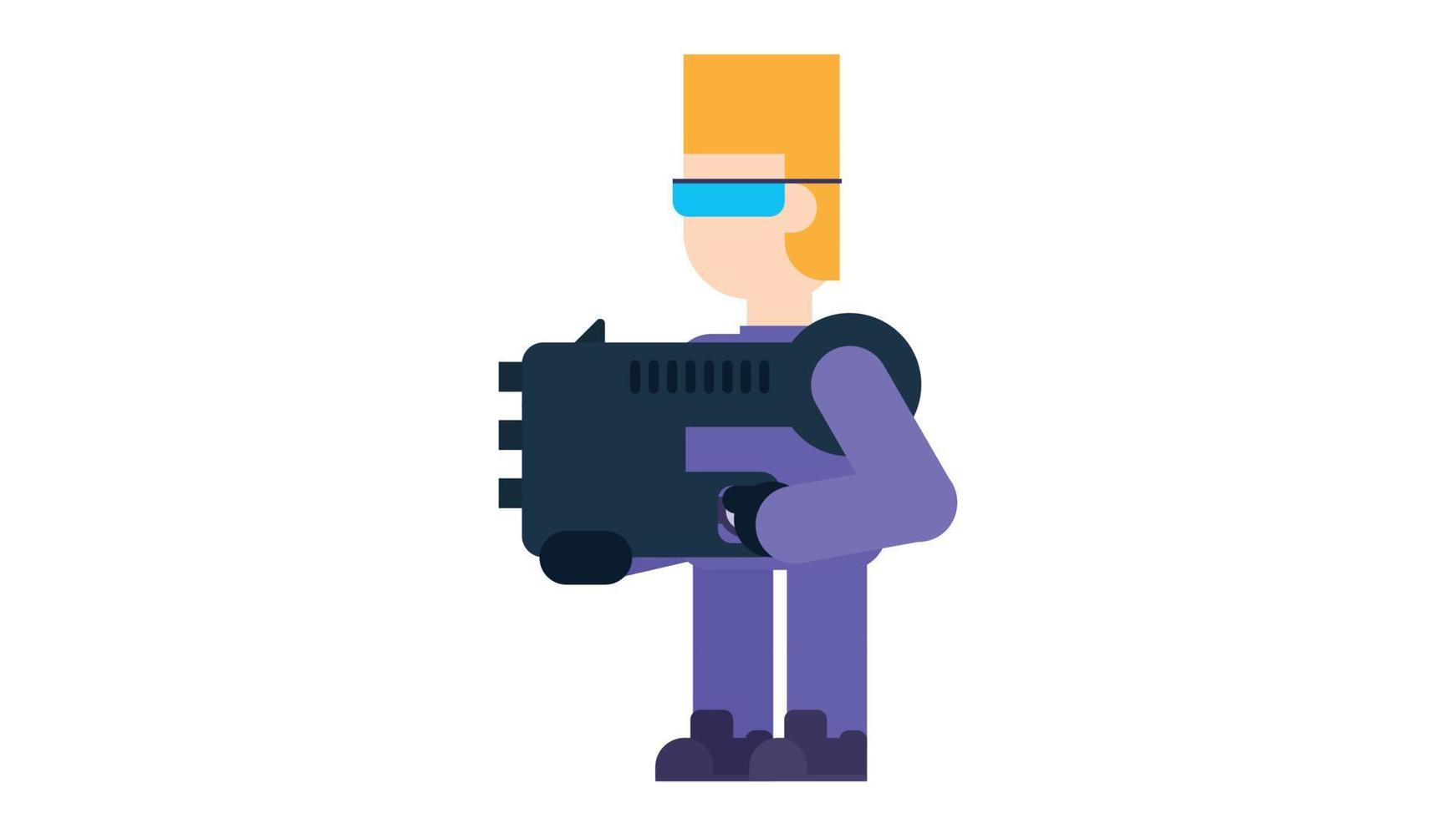 Soldier man. flat design game character. vector