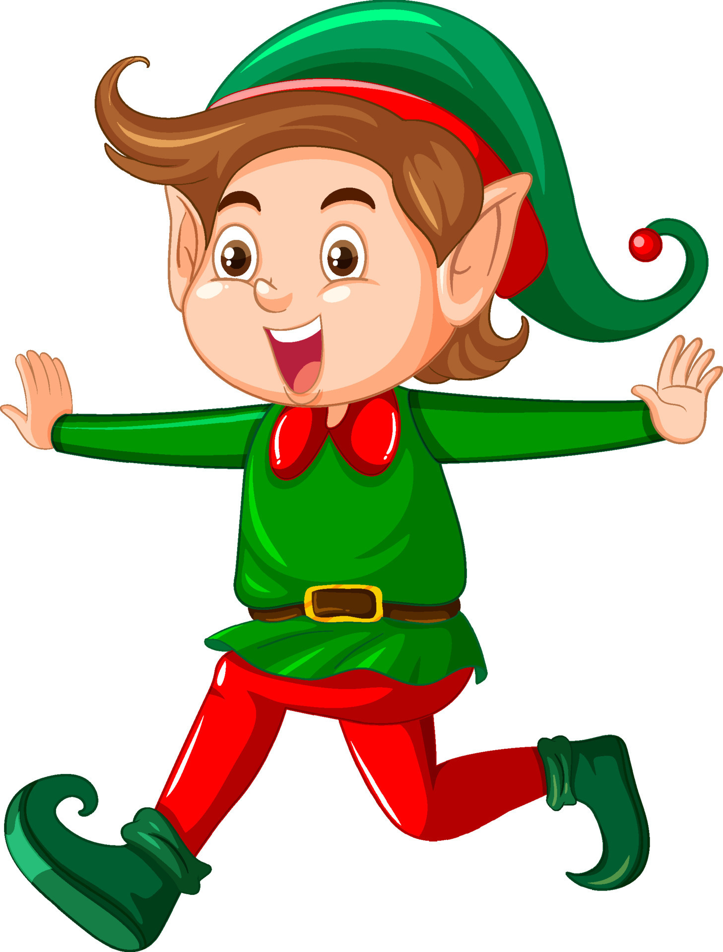 duende navideño bailando personaje de dibujos animados 13999727 Vector