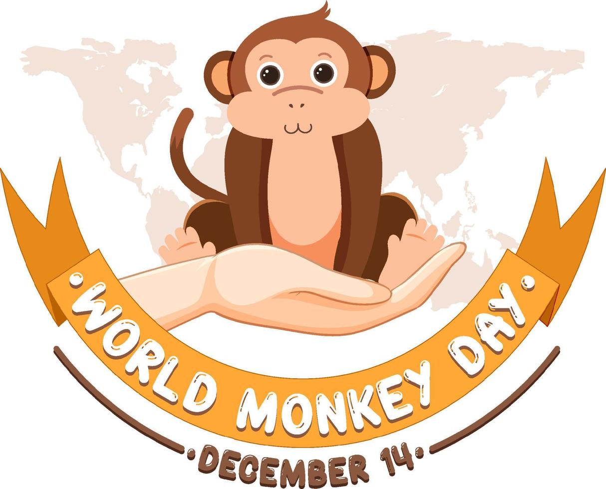 diseño del cartel del día mundial del mono vector