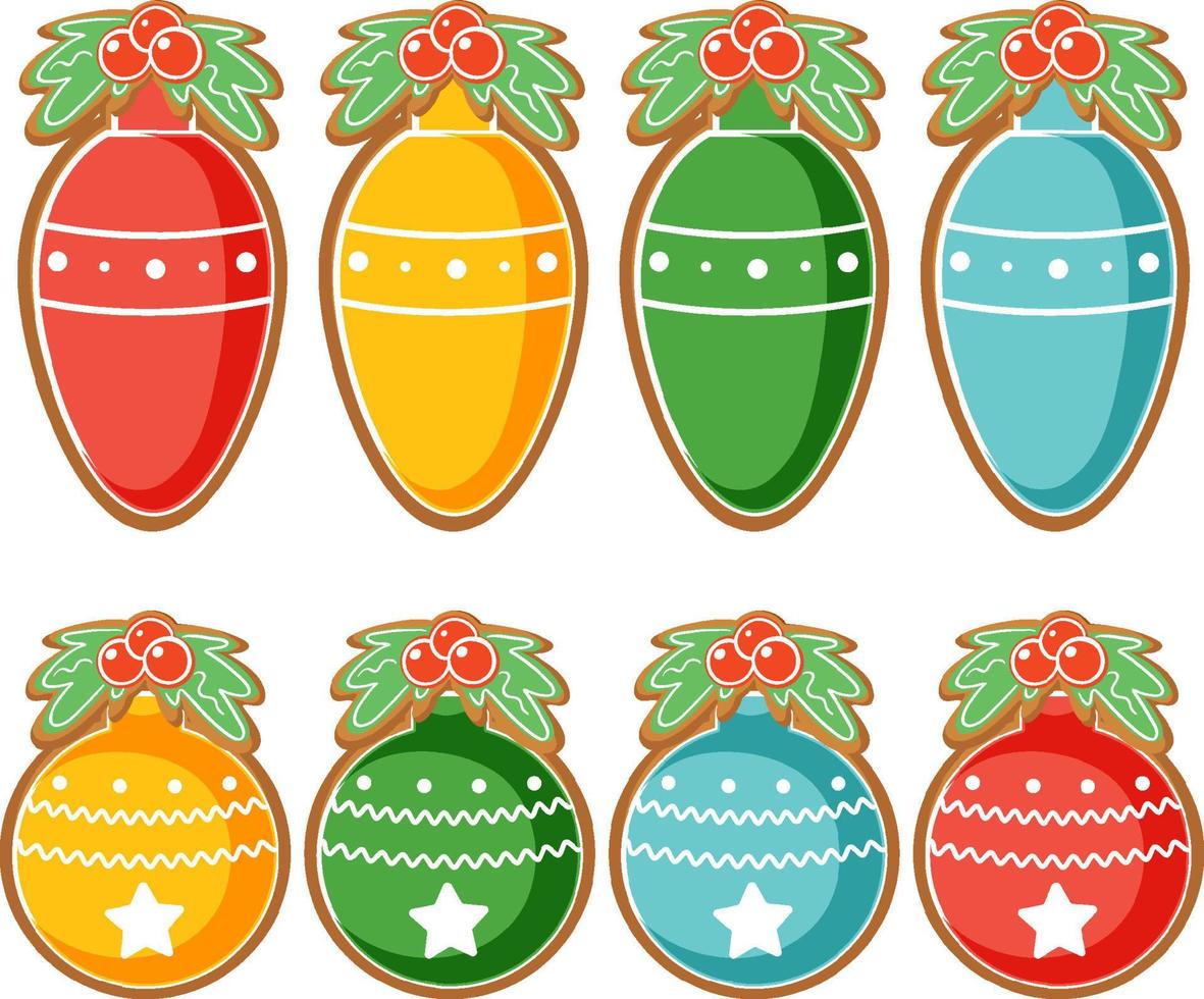 colección de galletas de jengibre navideñas vector