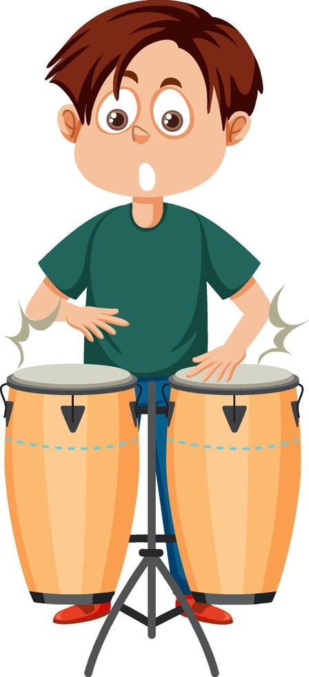 A man playing conga vector