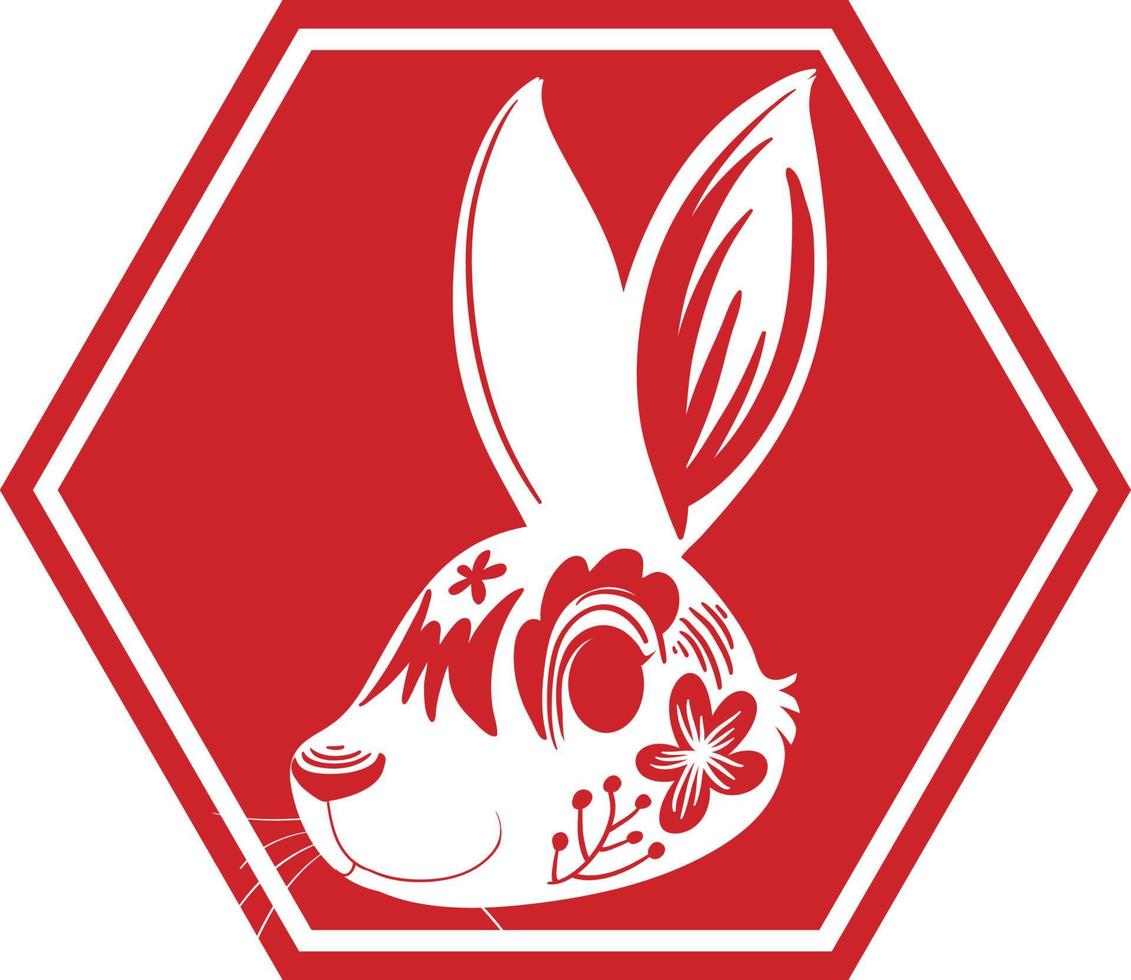 Chinese Lunar New Year Rabbit symbol 2023 vector