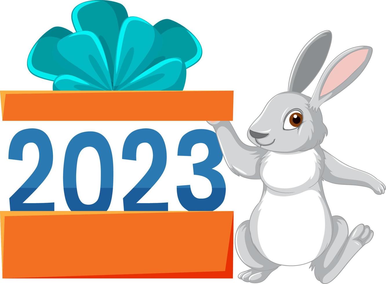 New Year 2023 rabbit sign icon vector